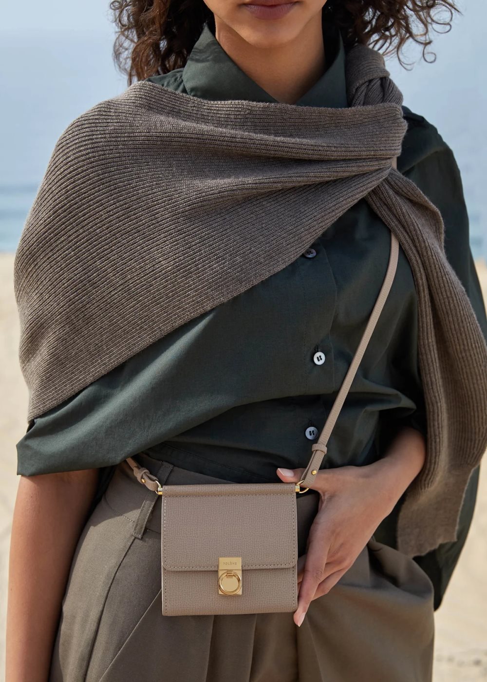 Polene Numéro Sept Crossbody Šedé Hnědé | CZ PWRG03