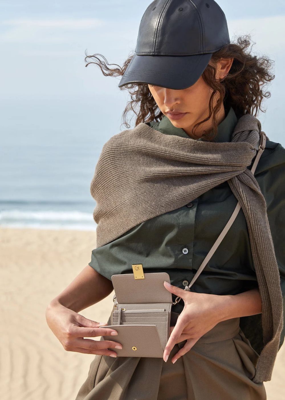 Polene Numéro Sept Crossbody Šedé Hnědé | CZ PWRG03