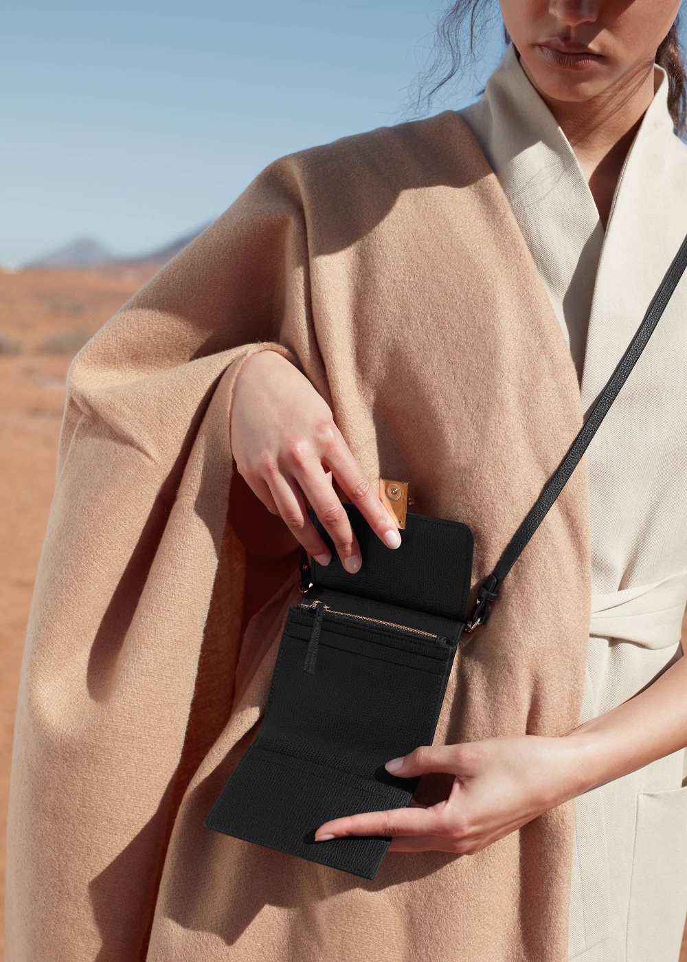 Polene Numéro Sept Crossbody Černé | CZ IQSN24