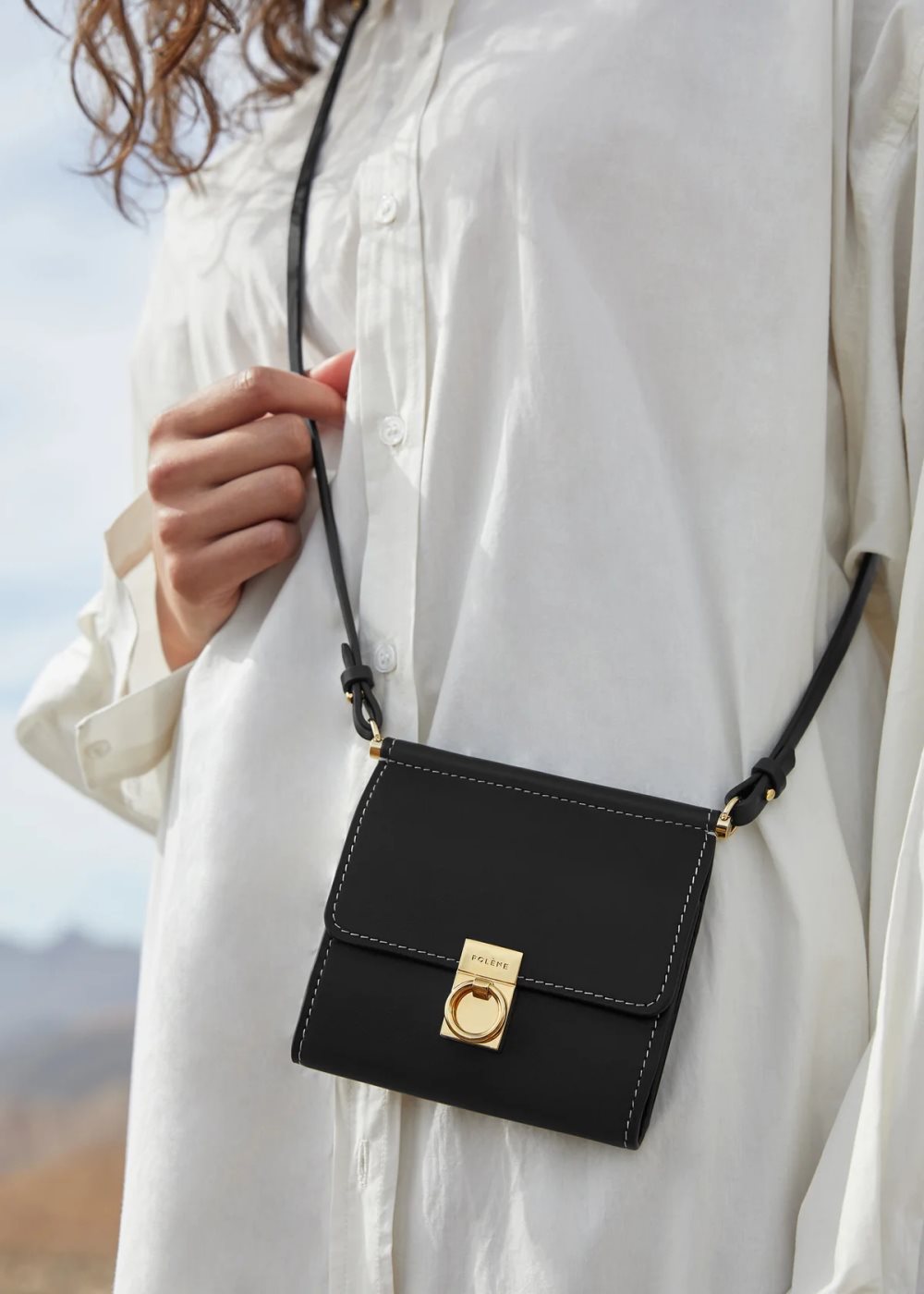 Polene Numéro Sept Crossbody Černé | CZ HKTD46