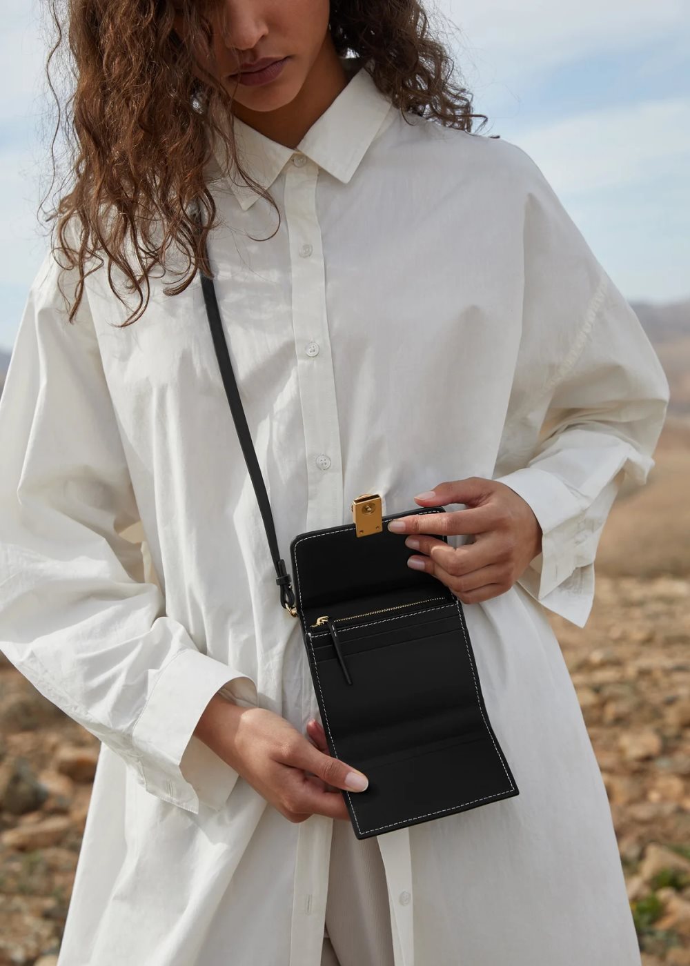 Polene Numéro Sept Crossbody Černé | CZ HKTD46